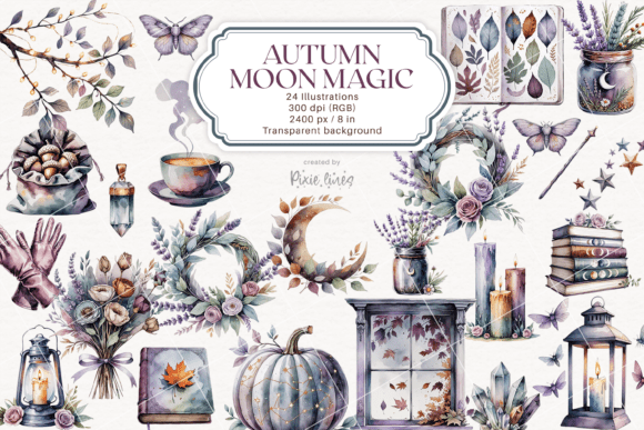 Download Autumn Moon Magic, Mystical Fall Element - Element Collection