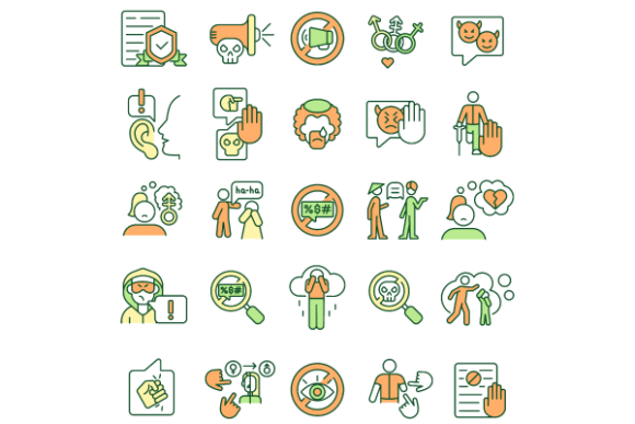 Download Verbal Aggressiveness Color Icons Bundle - Aggressiveness Collection