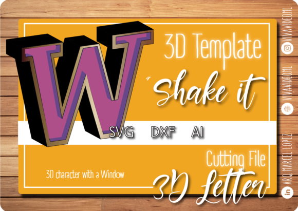 Download 3D Letter with Window: W - Letter Collection