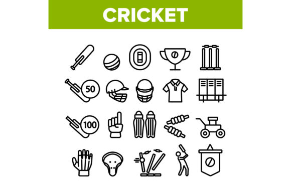 Download Cricket Collection Game Elements Icons - Element Collection