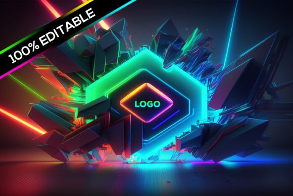 Download Neon Logo Mockup - Logo mock Collection