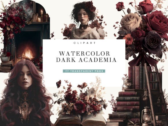 Download Watercolor Dark Academia Clipart - Watercolor Collection