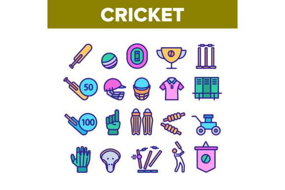 Download Cricket Collection Game Elements Icons - Element Collection