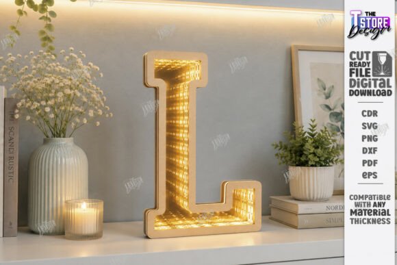 Download 3D Infinity Mirror Letter Laser Cut |CNC - Letter Collection
