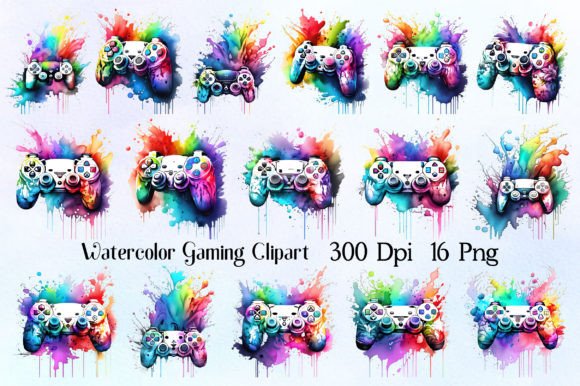 Download Watercolor Gaming Clipart - Watercolor Collection