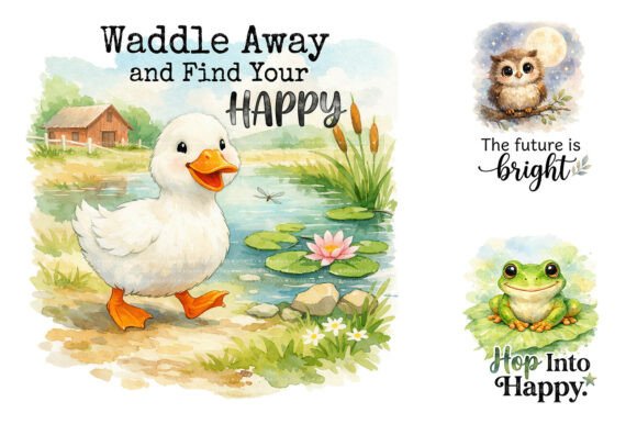 Download Cute Animal Watercolor Sublimation PNG - Watercolor Collection