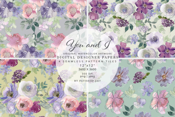 Download Watercolor Floral Seamless Pattern Set - Watercolor Collection