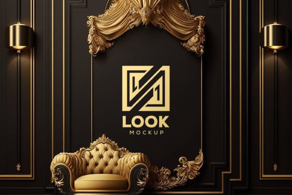 Download Logo Mockup | Black Wall Interior Mockup - Logo mock Collection